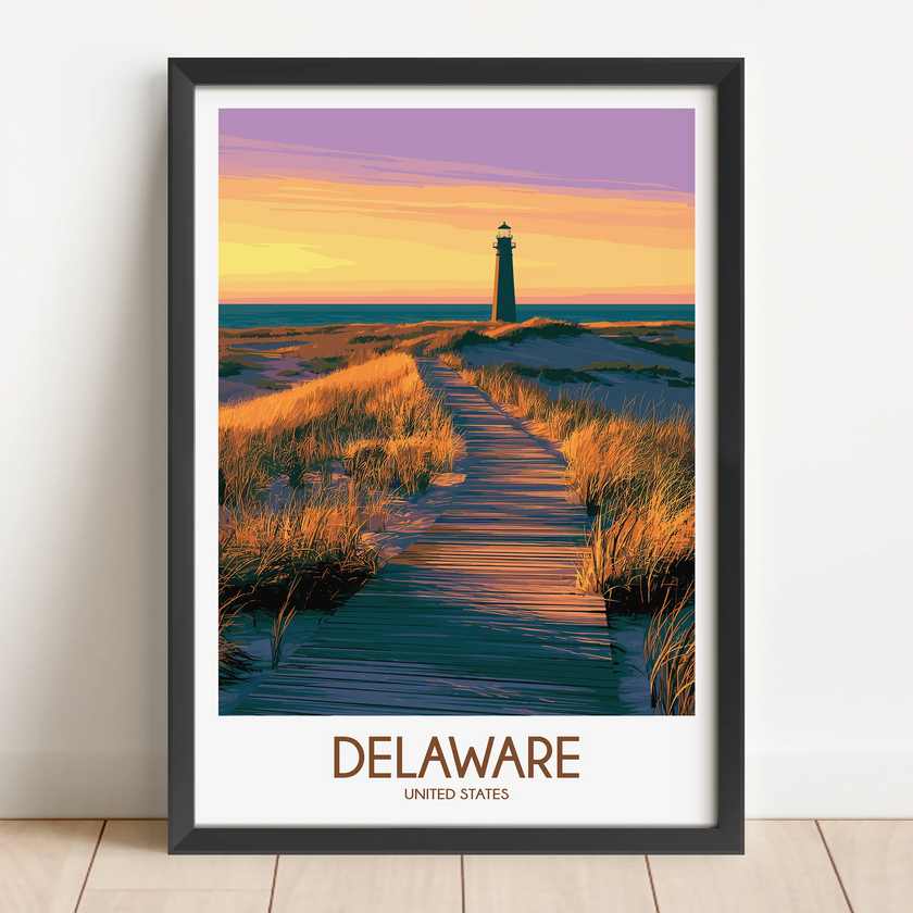 Delaware Vintage Style Print