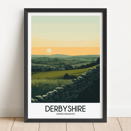 Derbyshire Modern Travel Poster
