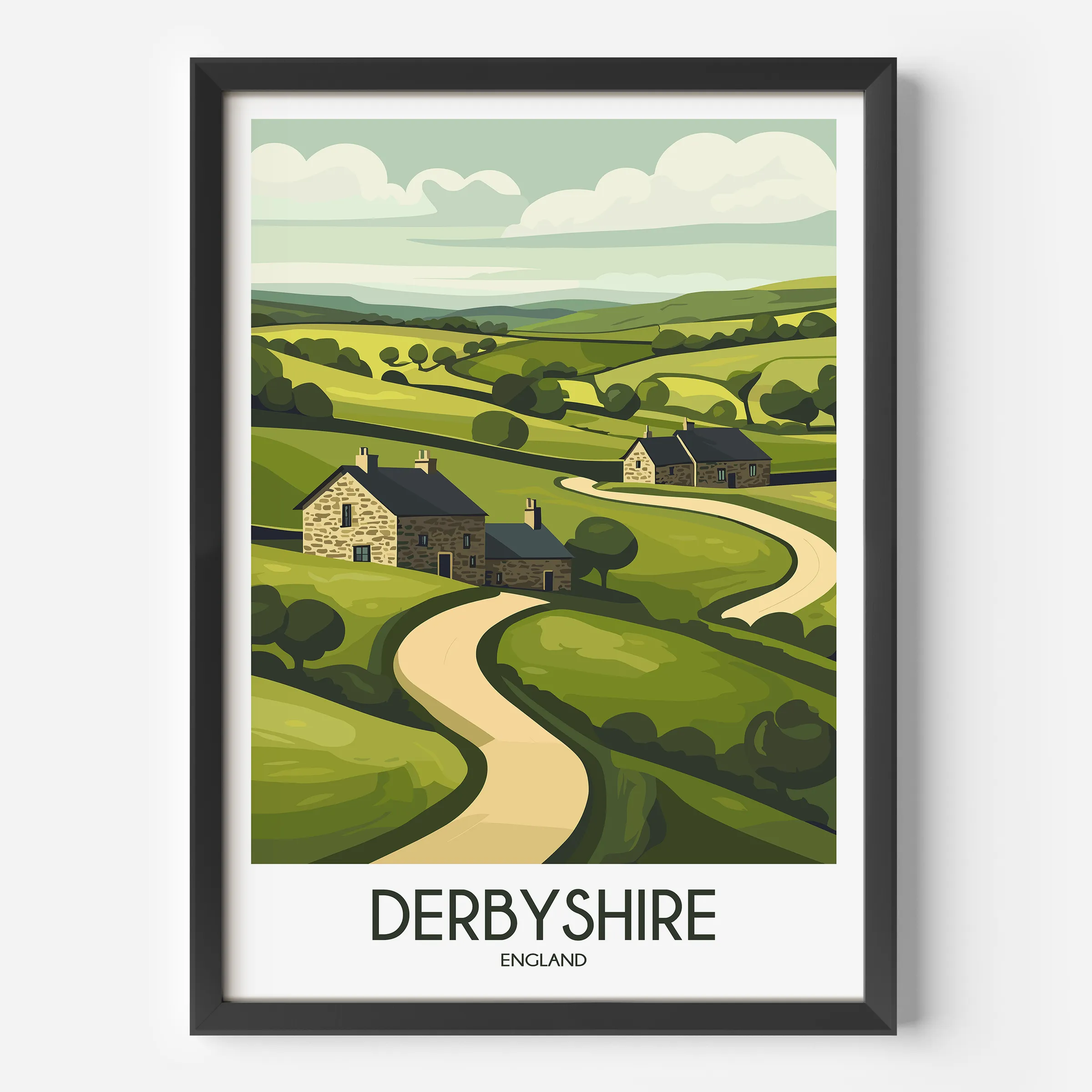 Derbyshire Modern Travel Poster