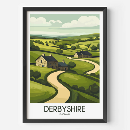 Derbyshire Modern Travel Poster
