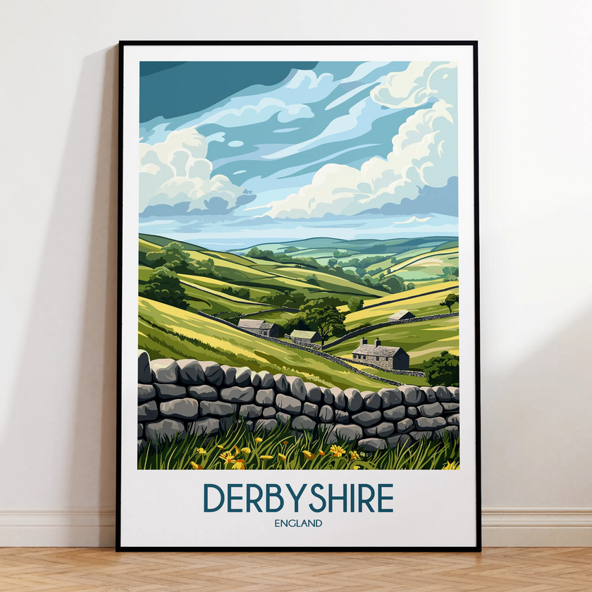 Derbyshire Modern Travel Poster