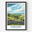 Derbyshire Retro Travel Illustration