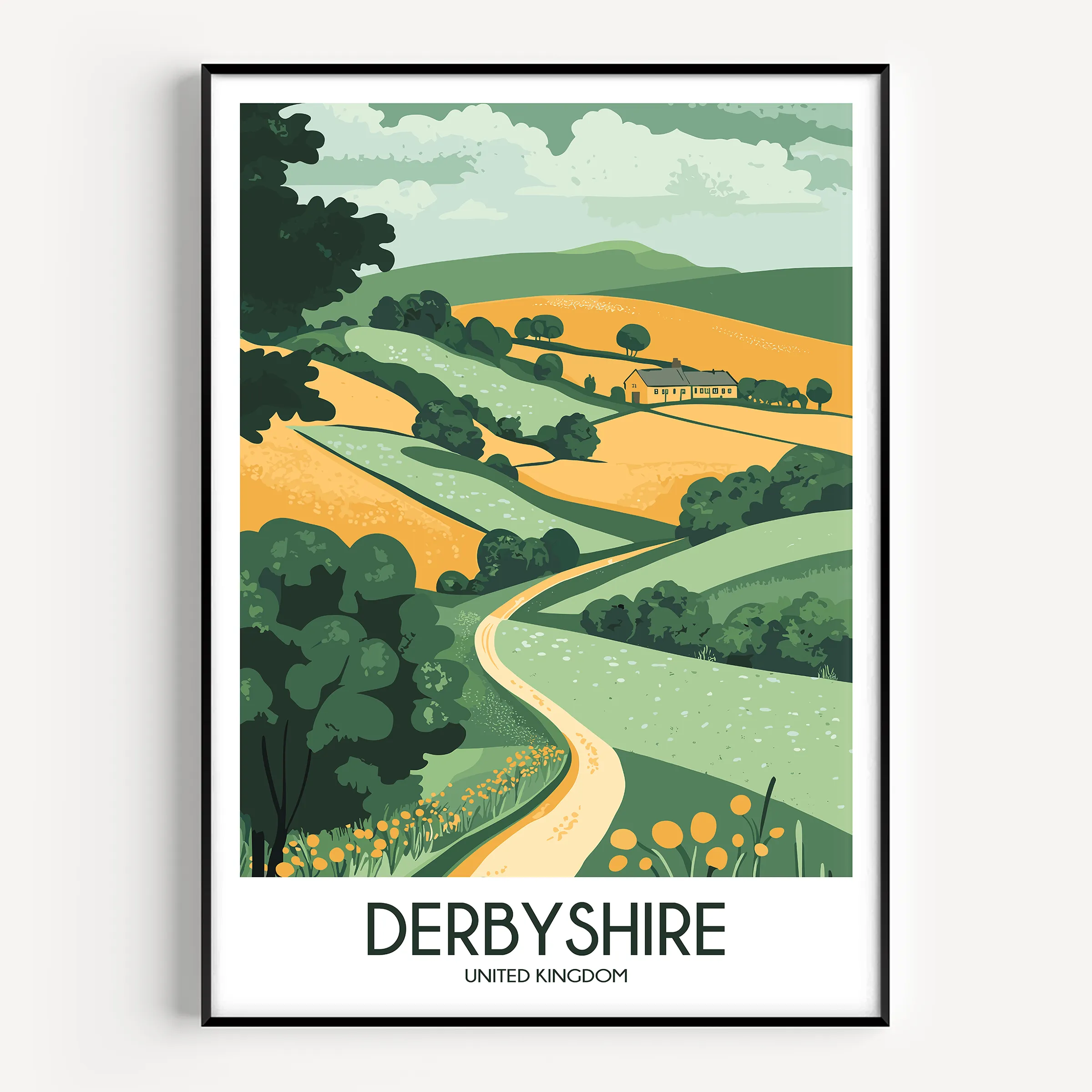 Derbyshire Souvenir Poster Print