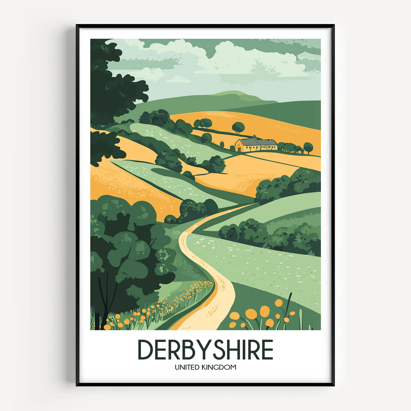 Derbyshire Souvenir Poster Print