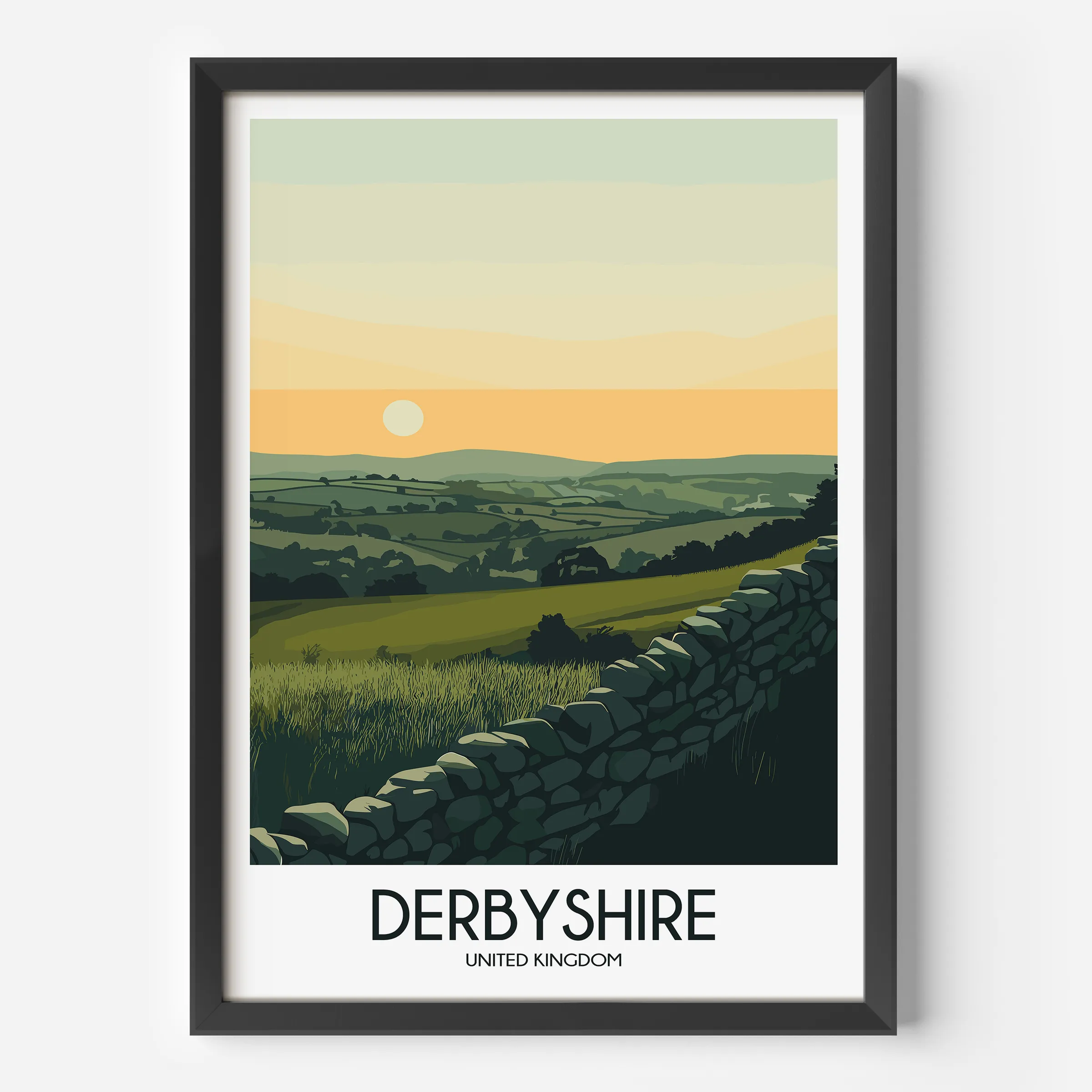 Derbyshire Vintage Style Print