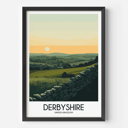 Derbyshire Vintage Style Print