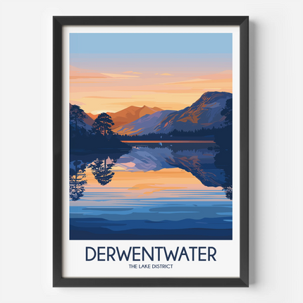 Derwentwater Modern Travel Poster