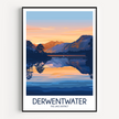 Derwentwater Retro Travel Illustration