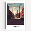 Detroit Vintage Style Print