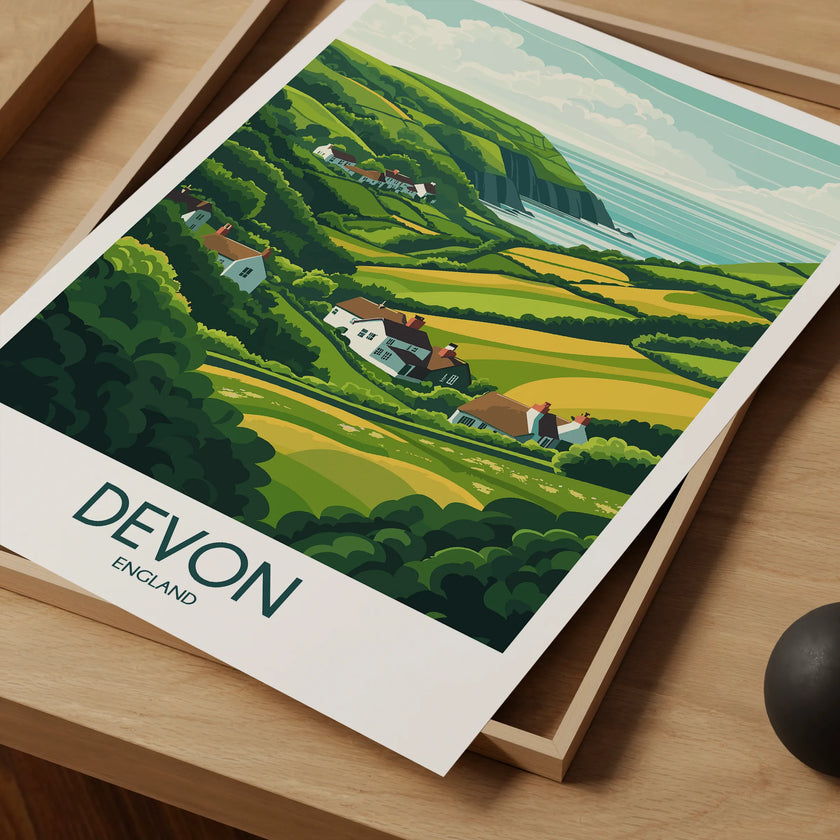 Devon Modern Travel Poster