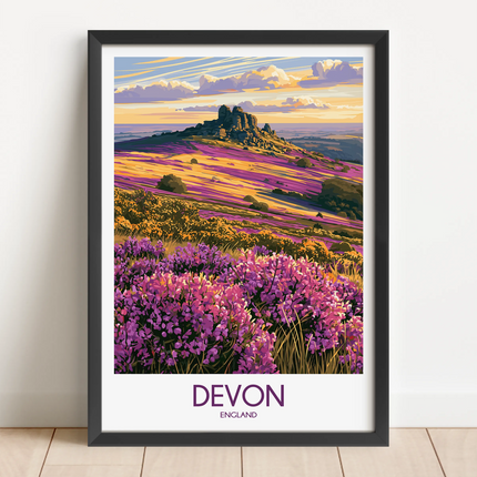 Devon Retro Travel Illustration