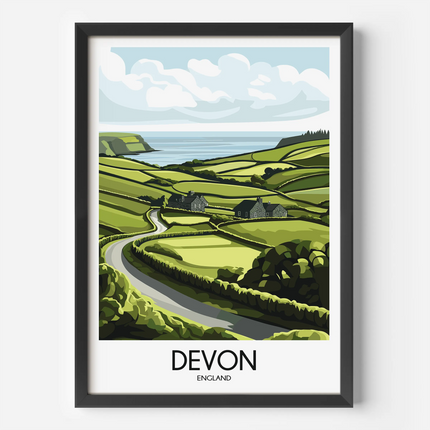 Devon Vintage Style Print