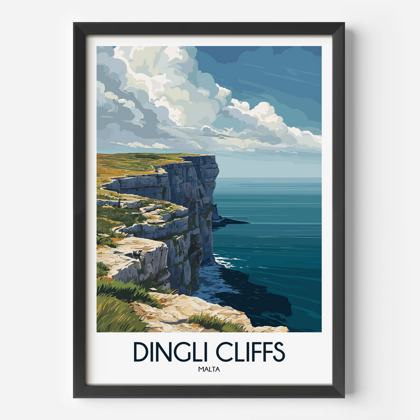 Dingli Cliffs Modern Travel Poster