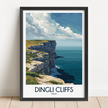 Dingli Cliffs Retro Travel Illustration