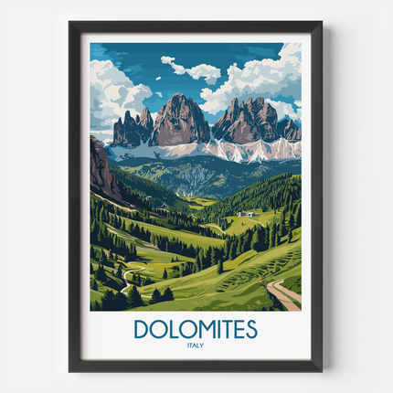 Dolomites Modern Travel Poster