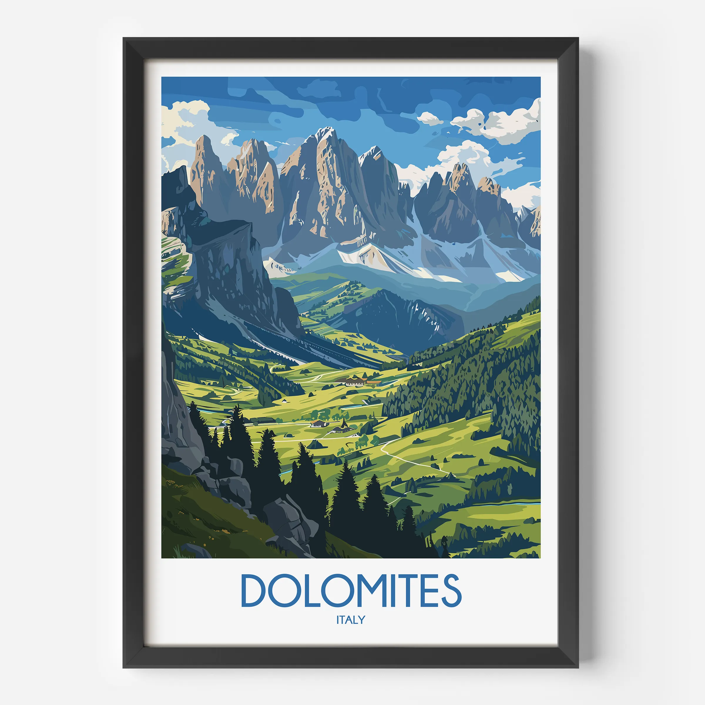 Dolomites Modern Travel Poster