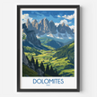 Dolomites Modern Travel Poster