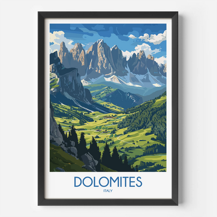 Dolomites Modern Travel Poster