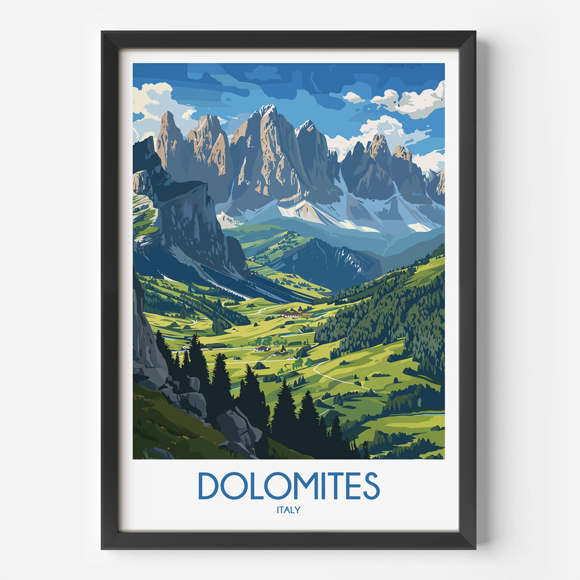 Dolomites Modern Travel Poster