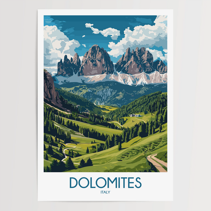 Dolomites Vintage Style Print