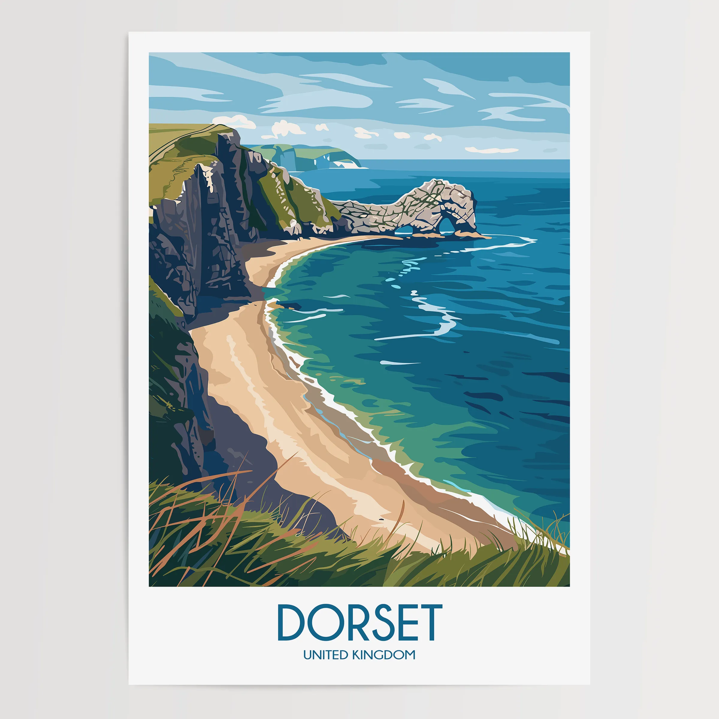 Dorset Retro Travel Illustration