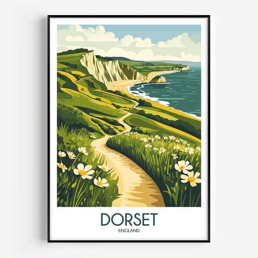 Dorset Retro Travel Illustration