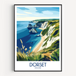Dorset Retro Travel Illustration