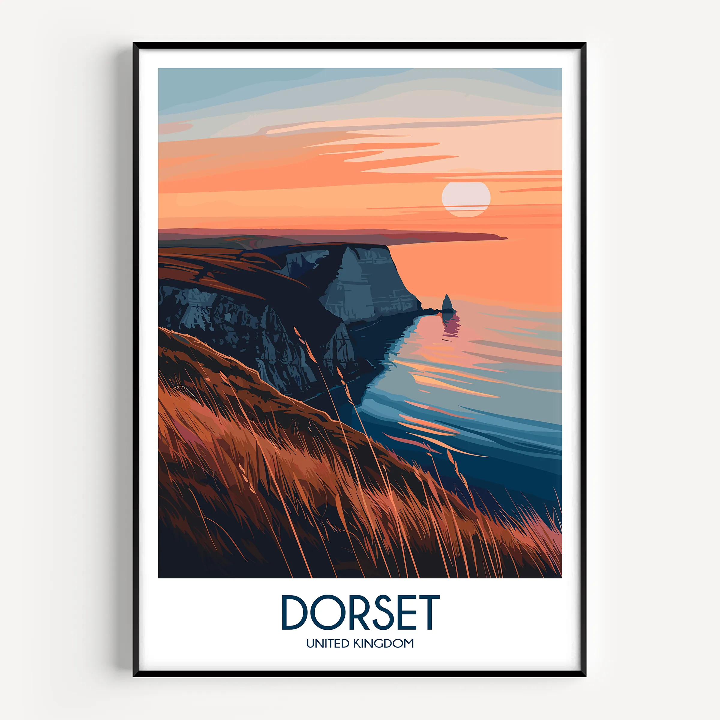 Dorset Retro Travel Illustration