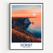 Dorset Retro Travel Illustration