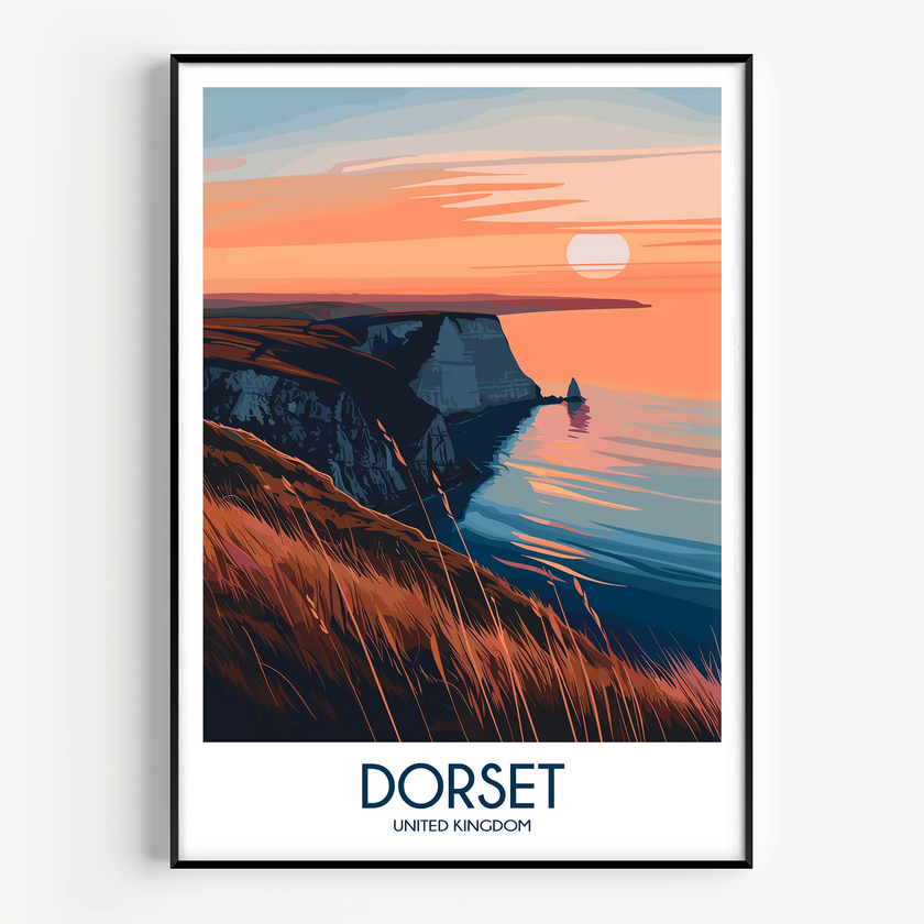 Dorset Retro Travel Illustration