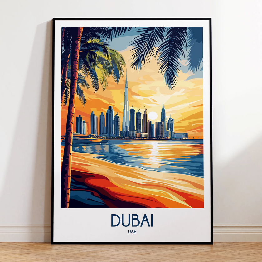 Dubai Retro Travel Illustration