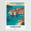 Dubrovnik Retro Travel Illustration