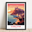 Dubrovnik Retro Travel Illustration
