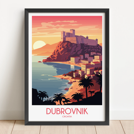 Dubrovnik Retro Travel Illustration