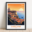 Dubrovnik Retro Travel Illustration