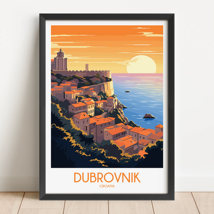 Dubrovnik Retro Travel Illustration