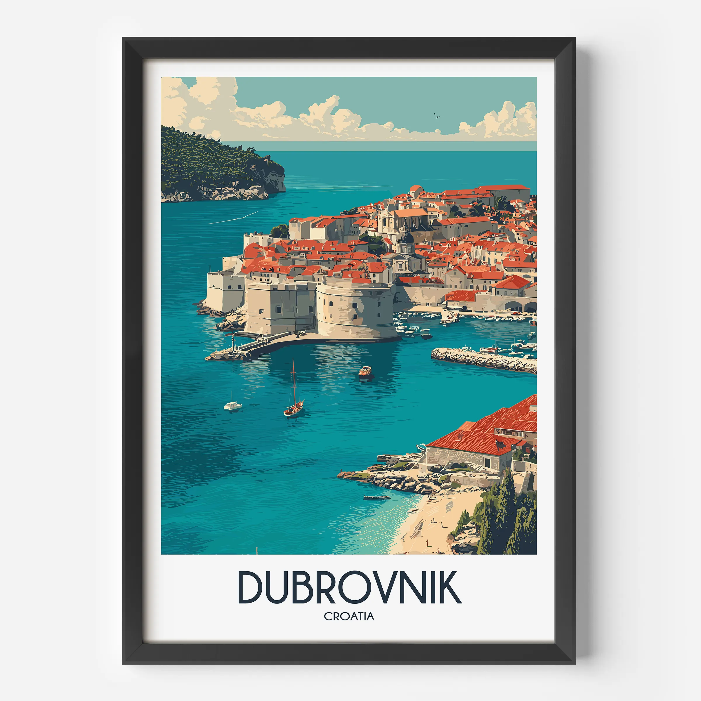 Dubrovnik Scenic Landscape Art