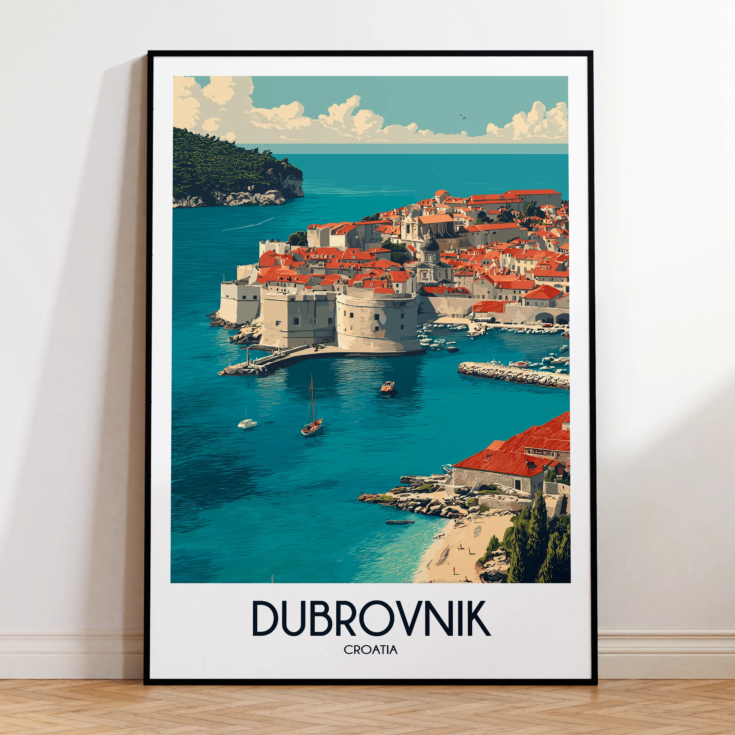Dubrovnik Vintage Style Print