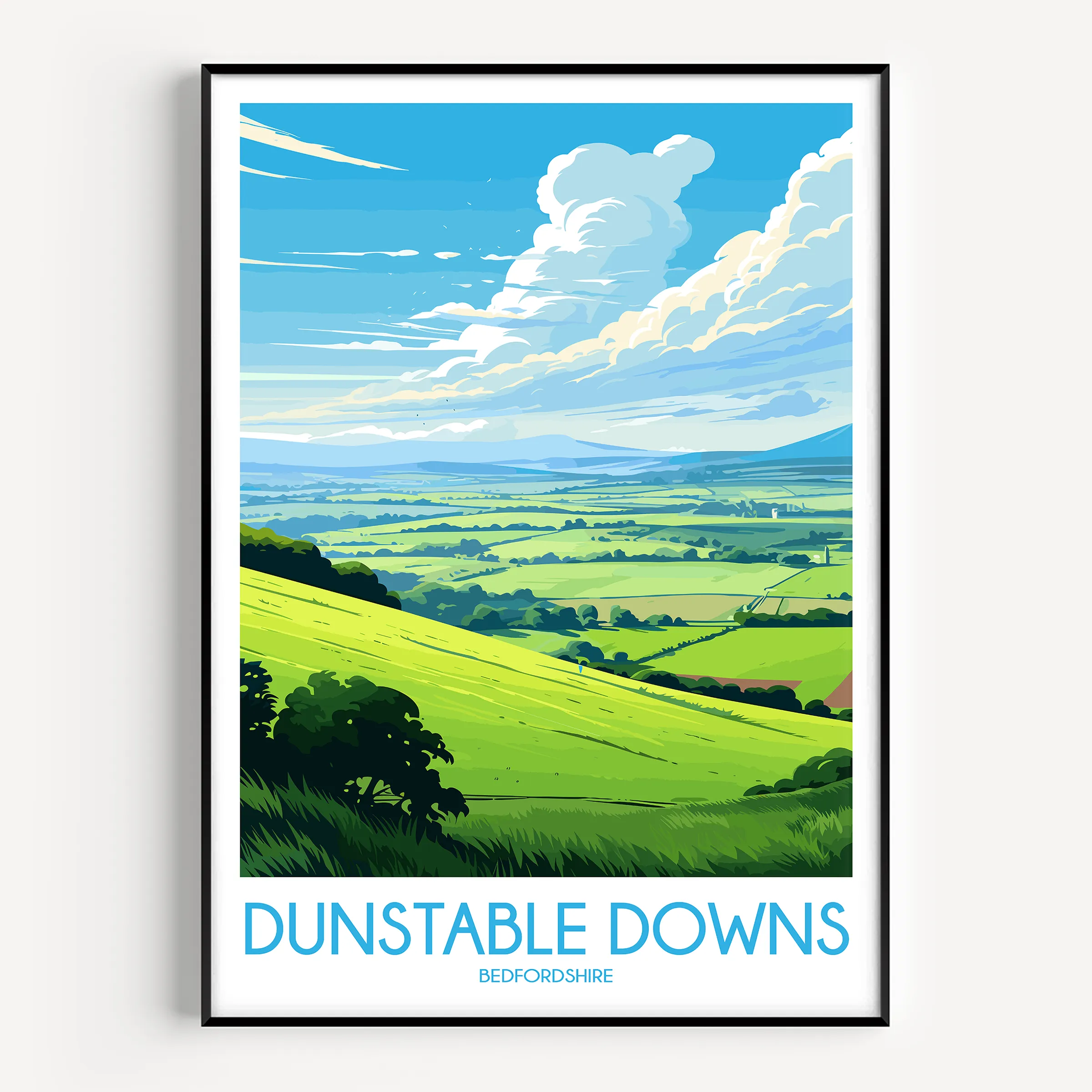 Dunstable Downs Modern Travel Poster