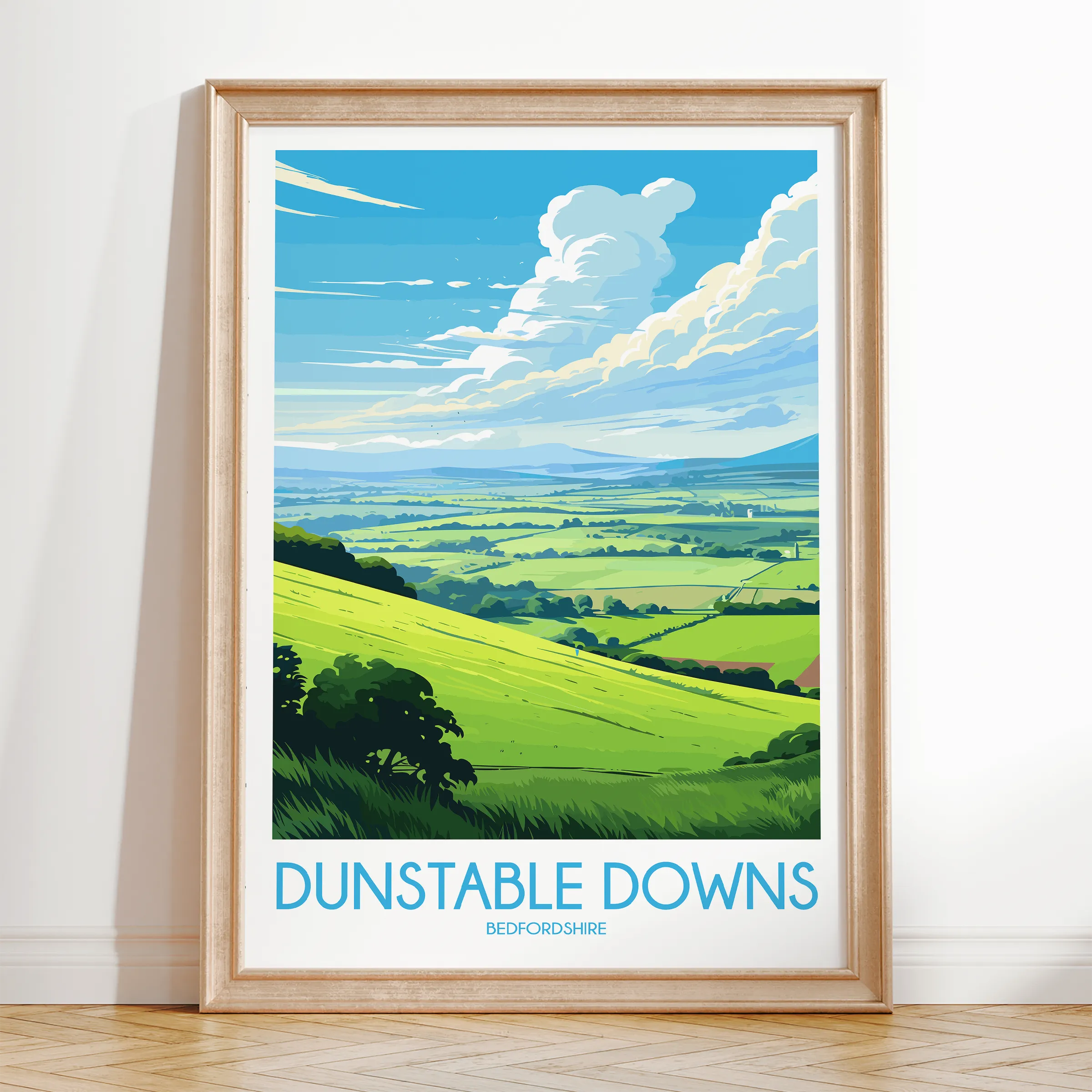 Dunstable Downs Vintage Style Print