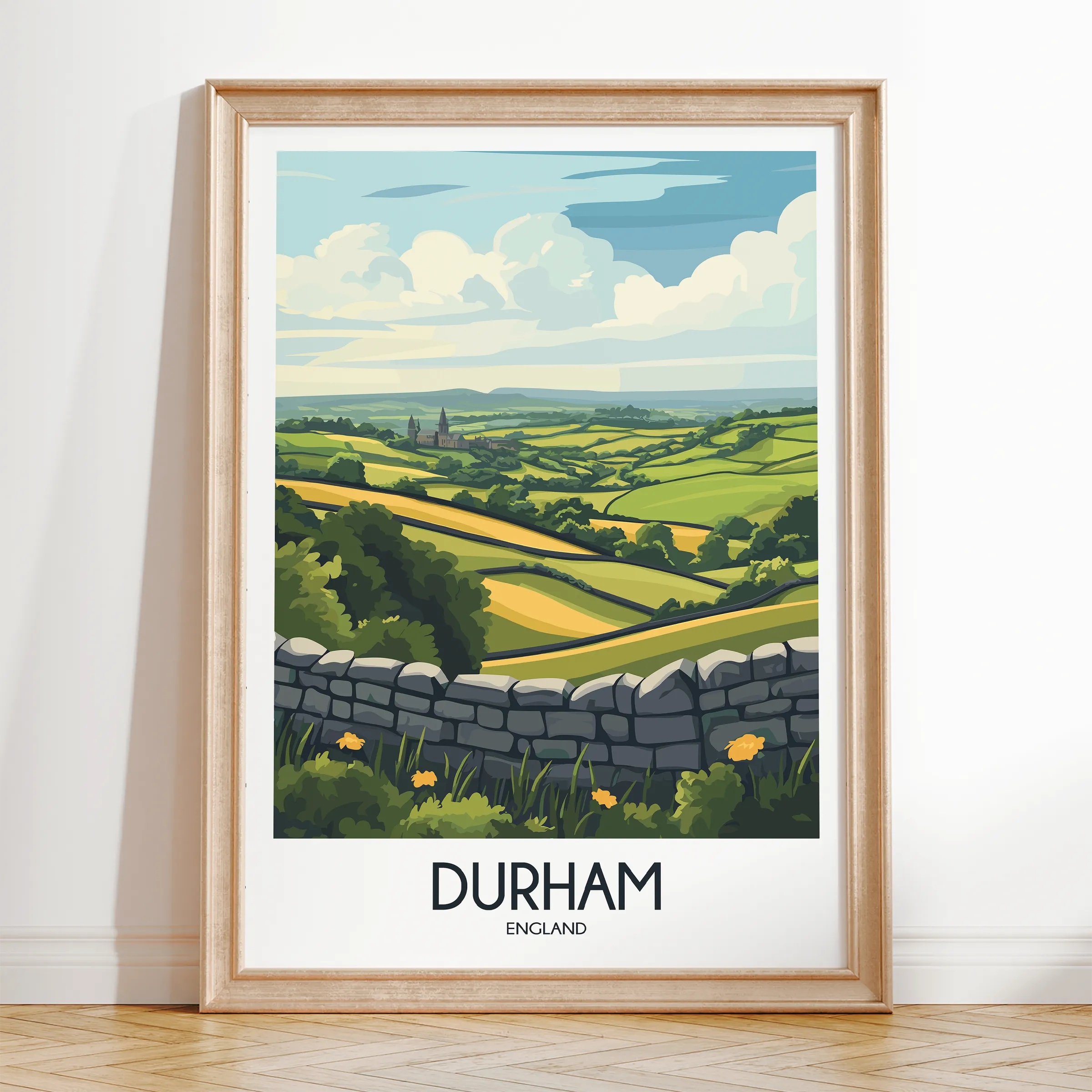 Durham Retro Travel Illustration