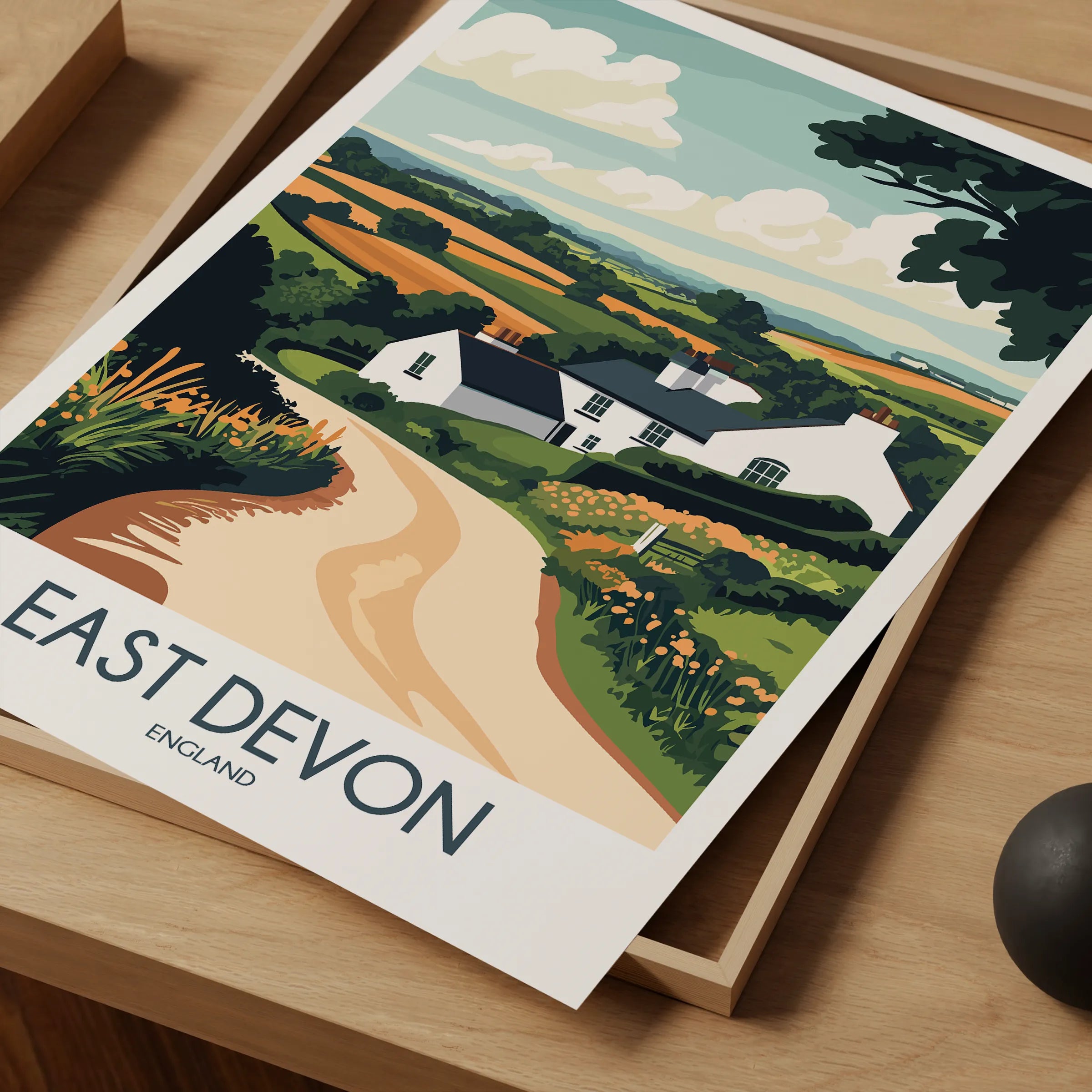 East Devon Modern Travel Poster