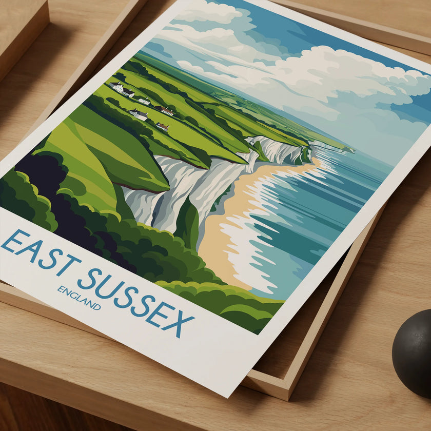 East Sussex Modern Travel Poster