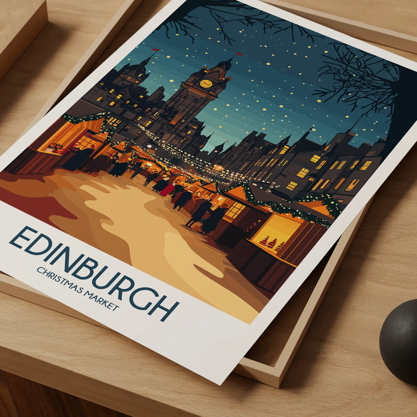 Edinburgh Retro Travel Illustration