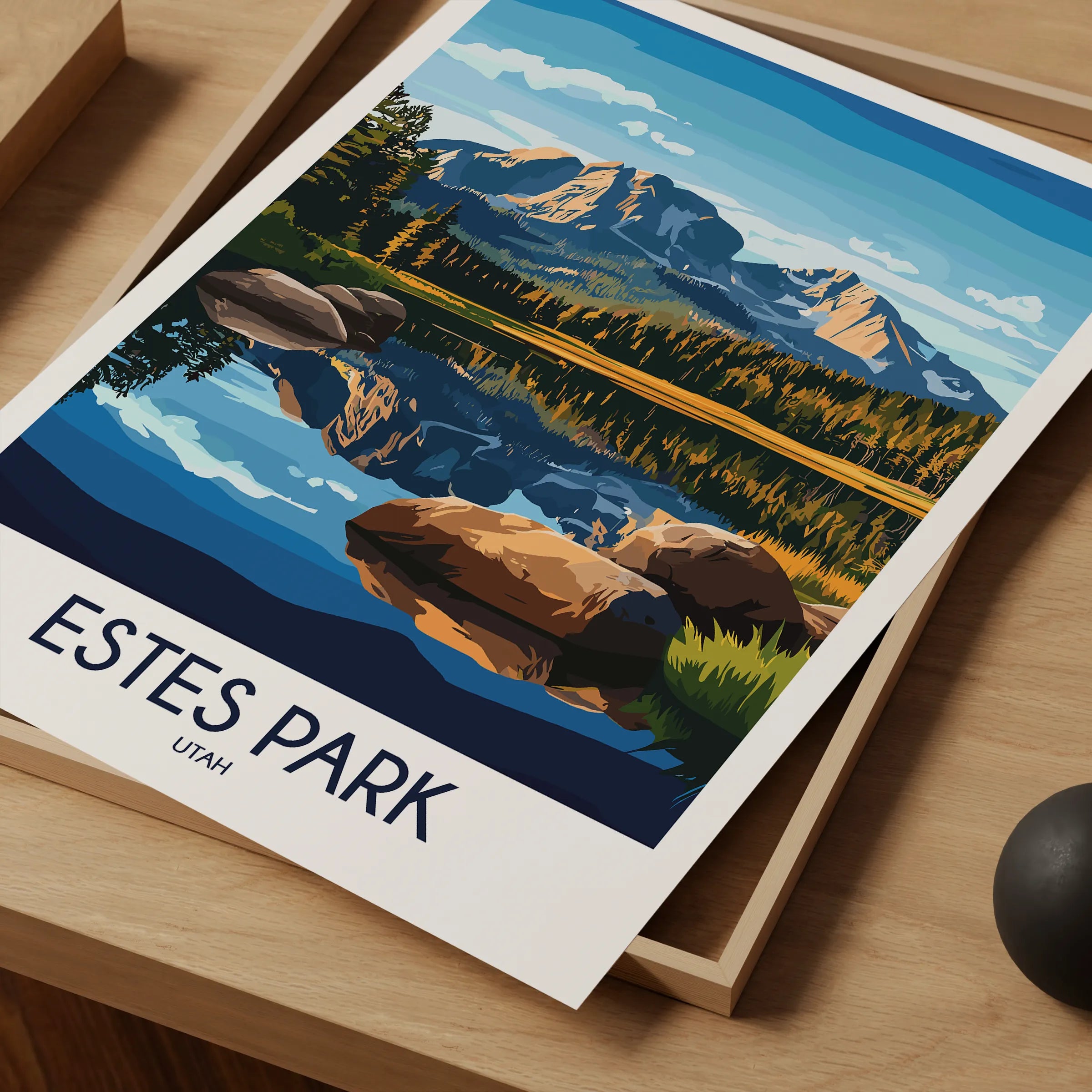 Estes Park Retro Travel Illustration