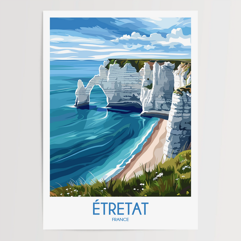 Etretat Modern Travel Poster