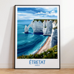 Etretat Retro Travel Illustration