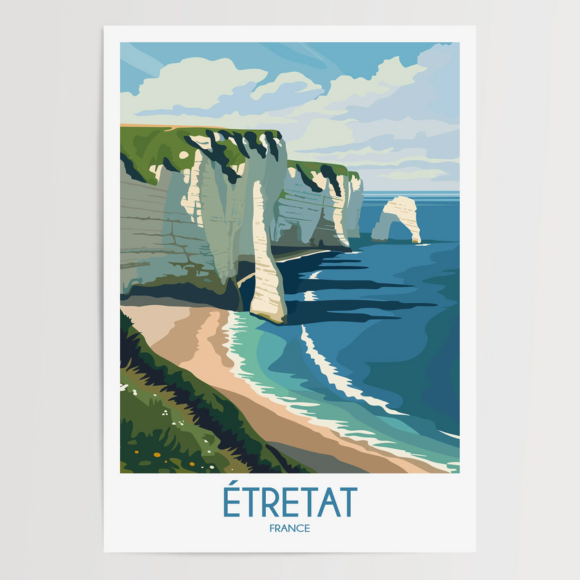 Etretat Vintage Style Print