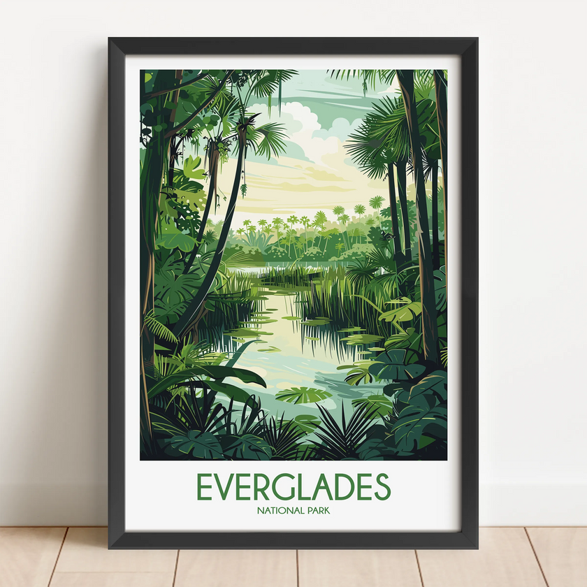 Everglades Retro Travel Illustration