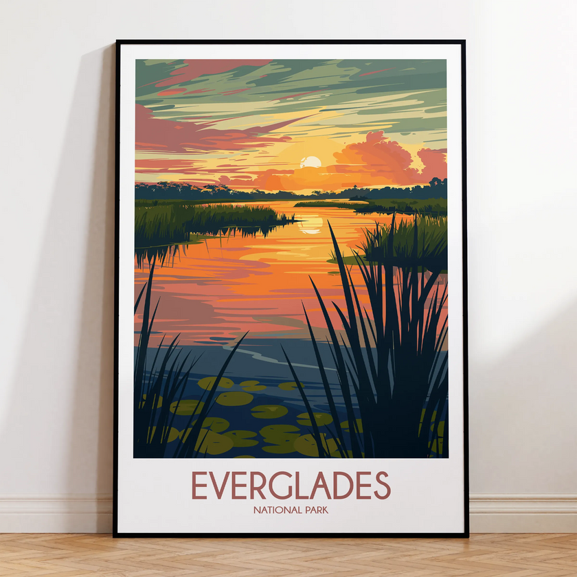 Everglades Retro Travel Illustration